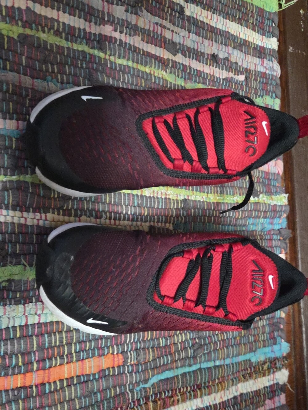 Nike Men's Red and Black Air Max-Style Running Sneakers